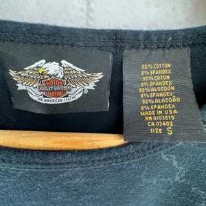 Harley Davidson Top Women's S Black Eagle Long Sleeve Made in USA thumbnail 2