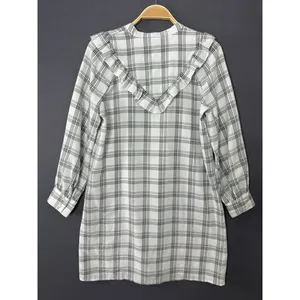 Madewell Shirt Dress Size Small Plaid Ruffle Long Sleeve‎ Button Down Western thumbnail 8