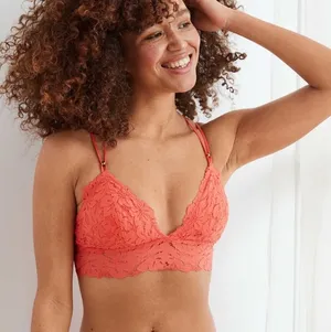Aerie palm lace racerback padded bralette thumbnail 1
