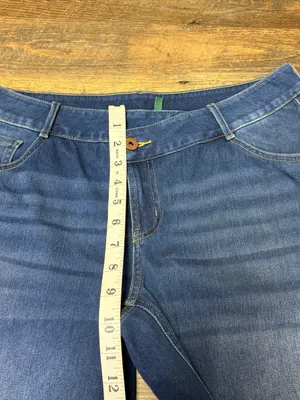 Halara Flex Denim Asymmetric Low Rise Button Zip Wide Leg Jeans Womens Large thumbnail 7