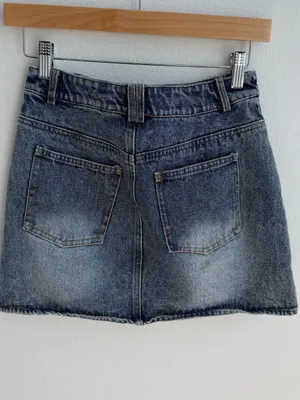 Le Lis Collection Denim Mini Skirt XS Blue Wash Cotton Y2K Casual thumbnail 7
