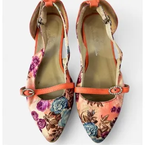 Floral slip on flats size 5.5 Enchanted FairyCore shoes bright whimsy botanical thumbnail 2