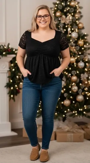Torrid black lace babydoll top size 0 thumbnail 1