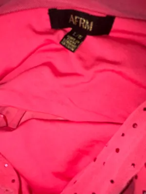 AFRM Hot Pink Dress with Rosette L Size L thumbnail 2