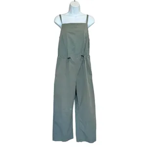 Pistola Olive Green Overall Jumpsuit SMALL Cotton Relaxed Vacation Designer $148 thumbnail 8