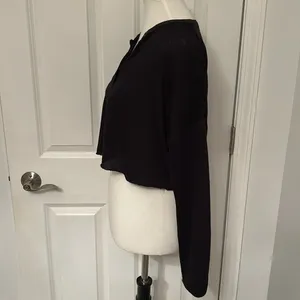 Cute Black Urban Outfitters Long Sleeve Henley Crop Top thumbnail 5