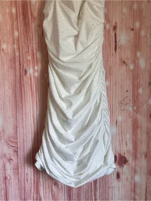 Lucy in the Sky Boop Rhinestone Bodycon Mini Dress White Ruched Halter Party M thumbnail 5