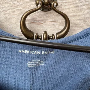 American Eagle Outfitters Textured Blue Top thumbnail 3