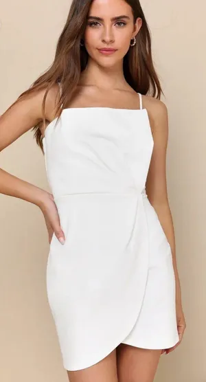 Semi Formal White Bodycon Dress thumbnail 1