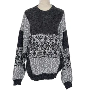 Vintage Nuovo Retro Grandpa Grandma Sweater Unisex Size XL Grunge Acrylic Gray thumbnail 2