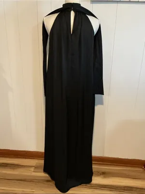 Ann Taylor Black Halter Maxi Dress with Shoulder Ties thumbnail 3
