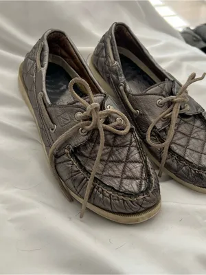 Sperry Metallic Quilted Leather Boat Shoes Size 9 thumbnail 7