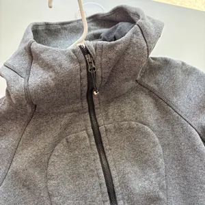 Lululemon Scuba Full Zip Hoodie Womens 4‎ Heathered Grey Fleece Thumbholes thumbnail 5