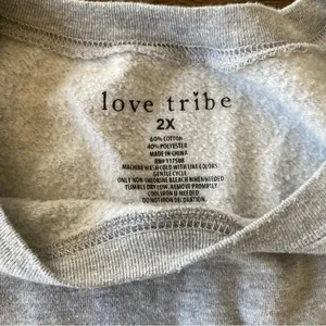 Love Tribe Gray Floral Graphic Sweatshirt size 2X thumbnail 3