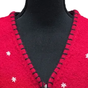 VTG Coldwater Creek Wool Full Zip Vest Size M‎ Snowman Cabincore Ugly Christmas thumbnail 4