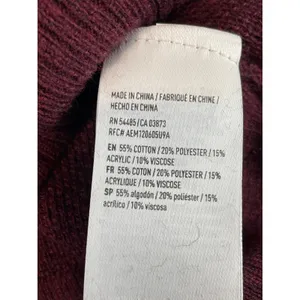 American Eagle Sweater Size S Burgundy Knit Crew Neck Long Sleeve Rib Trim NWT thumbnail 7