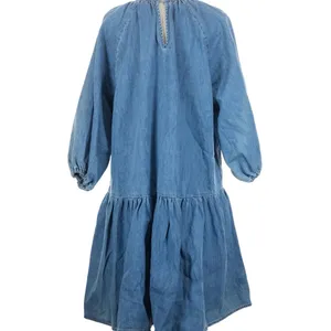 H&M Casual Blue Chambray Denim Dress thumbnail 2