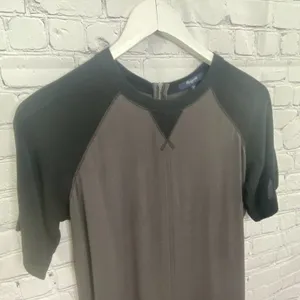 Madewell T-Shirt Mini Dress Short Sleeve Colorblock Gray‎ Black Women XS thumbnail 5
