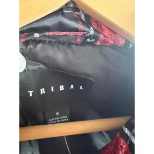 Tribal Womens Red Navy Blue Plaid Puffer Vest Quilted Full Zip Small NWT thumbnail 3