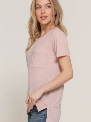 Active USA NWT Short Sleeve Round Neck with Pocket Pale Pink Size Small thumbnail 3
