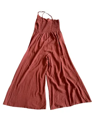 Aarabess Cropped Length Terracotta Jumpsuit Wide Leg One Shoulder Size Medium thumbnail 7