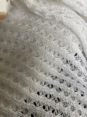 Boutique Full Length Crochet White Beach Swim Cover Pant Sz S Drawstring Knit thumbnail 6