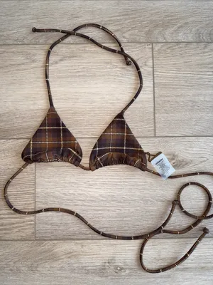 Revolve Miaou Bikini in Chocolate Plaid thumbnail 3