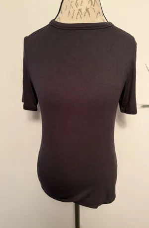 Lululemon Dark Gray‎ Ribbed Short Sleeve Fitted Top Athleisure Casual thumbnail 1