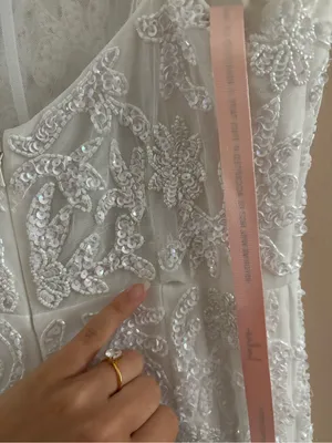 Lulus Momentous Love White Beaded Bustier Mesh Mermaid Maxi Dress Size Medium thumbnail 12