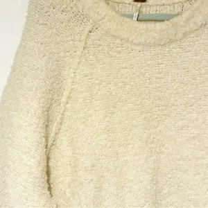 Free People Women's Cream Teddy Long-Sleeve Sweater Tunic Nubby‎ Size XL thumbnail 3