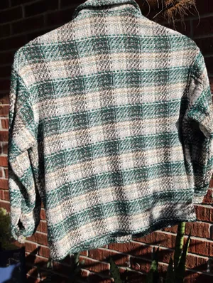 ZARA Combination Green Plaid Italian Fabric Jacket XS thumbnail 7