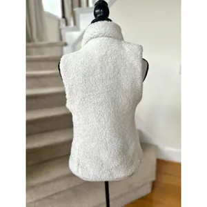 Patagonia Los Gatos White Fuzzy Fleece Zip Up Vest thumbnail 3