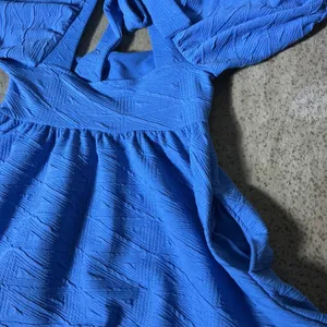 Free People Cottagecore Textured Puff Sleeve‎ Tie Back Mini Dress OB1140618 S thumbnail 7