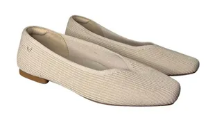 Vivaia Golden Almond Glitter Margot 2.0 Square Toe V Cut Flats Washable Size 41 thumbnail 1