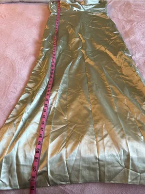 Light green satin spaghetti strap formal dress lace up back and side slits 0 thumbnail 10