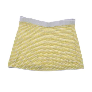Future Collective Mini Skirt Womens 1X‎ Yellow Knit Alani Noelle Textured Cotton thumbnail 2