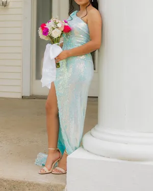 Sherri Hill Prom Dress aqua thumbnail 4