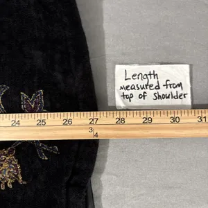 Victorian Chenille Jacket Size Medium 8 10 Black Whimsigoth Regency Asian Floral thumbnail 10