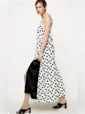 zara cotton polka dot dress limited edition side pocket size medium thumbnail 3
