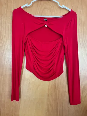Shein Red Long Sleeve Top thumbnail 1