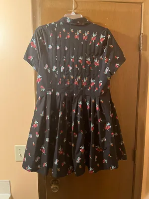 Hill House The Rosalind Dress in Black Ikat Floral Taffeta thumbnail 9