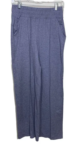 Marika Wide Leg Lounge Pants Womens Small Purple‎ Heathered High Rise Pockets thumbnail 1
