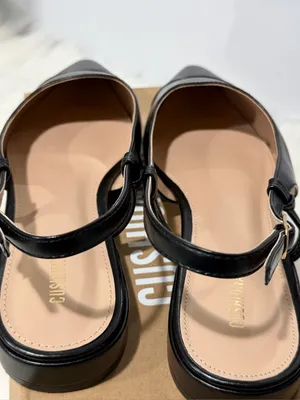 Cushionare Black Pointed Slingback Flats with Memory Foam 9.5 thumbnail 6
