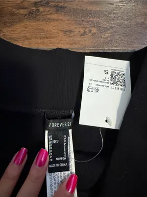Forever 21 Black Ribbed Wide-Leg Leggings thumbnail 2