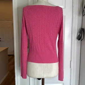 Aeropostale y2k label cableknit cropped half button sweater butterfly logo thumbnail 11