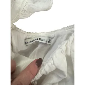 Abercrombie Fitch White Smocked Peplum Tank Top Ruffle Straps XS‎ Cottagecore thumbnail 3