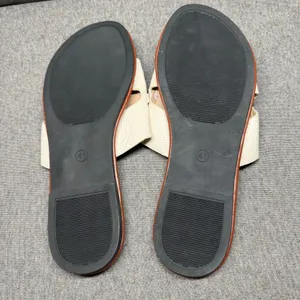Chic Chain Slide Sandals Slip On Flat Summer Cream Tan Unbranded‎ Size 41 thumbnail 6