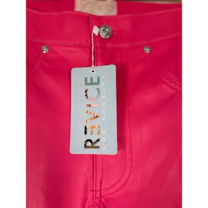 Revice Denim‎ Venus Flares Pink Halo Vegan Leather Star Seam Pants Womens 27 NEW thumbnail 7