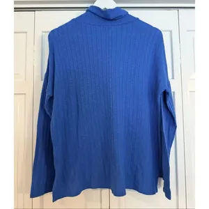 Banana Republic blue ribbed turtleneck top size M thumbnail 5