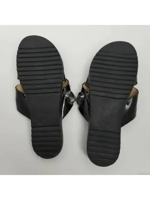Womens Stone Jeweled Slip On Flat Slide Sandals Rhinestones Black Size 38 thumbnail 9